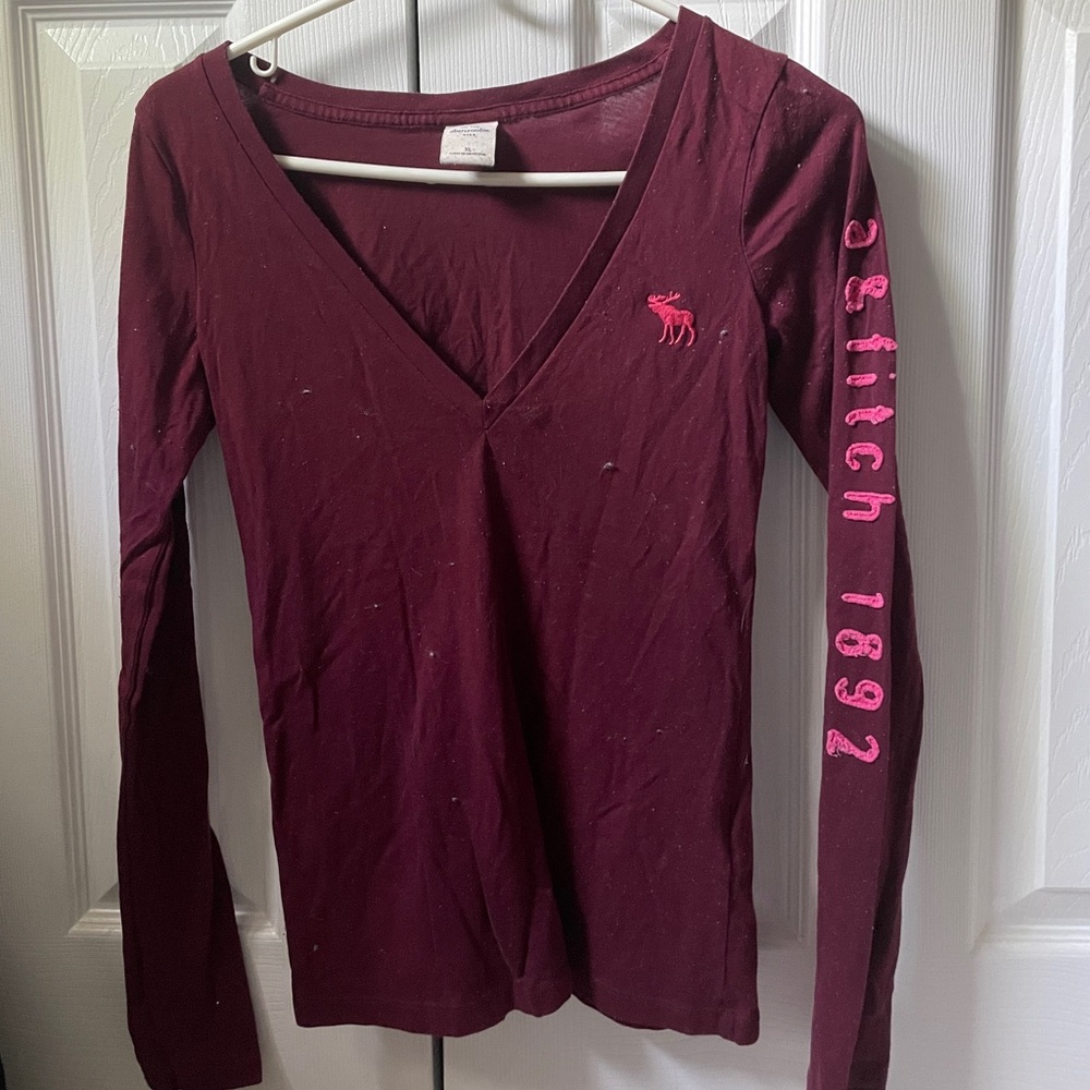 Kids Abercrombie & Fitch Maroon Long-sleeve Tee